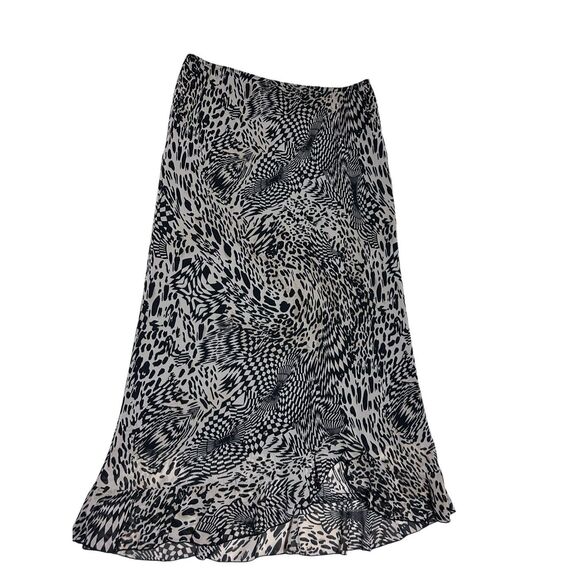 L Amadei By D.P. Altomonte Animal Print Max Skirt Ruffled Ends Women’s Size XL V - Picture 1 of 9